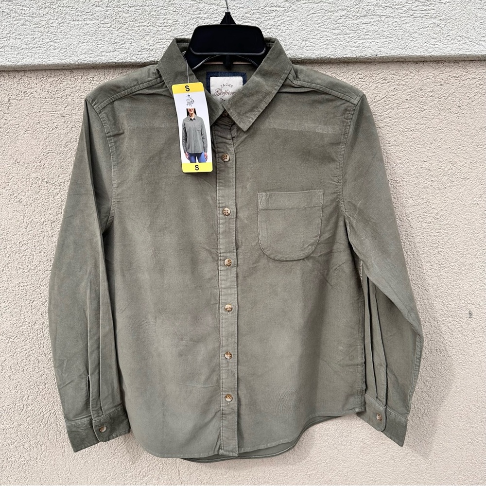 Womens Jachs Girlfriend Mini Corduroy Button Up Shirt NWT